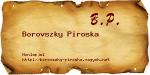Borovszky Piroska névjegykártya